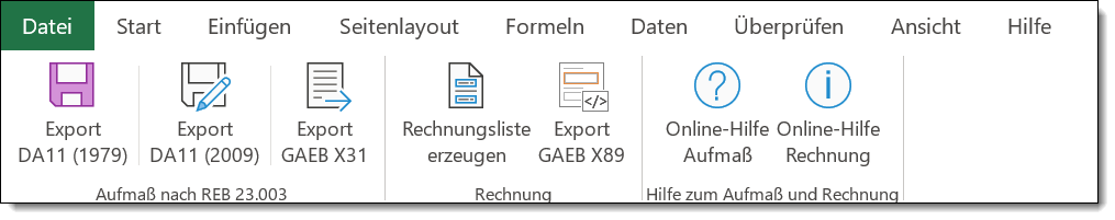 Excel-Aufma fr GAEB-Online 2025: Rechnung aus GAEB-Aufma