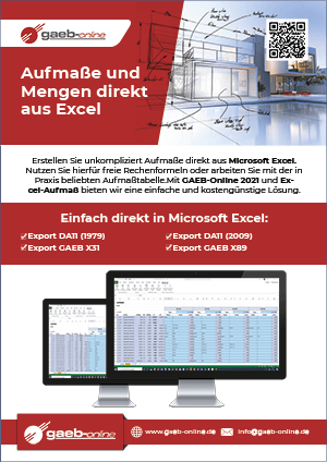 GAEB-Online 2025 PDF Flyer Excel-Aufmaß laden