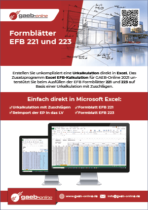 GAEB-Online 2025 PDF Flyer EFB-Kalkulation laden