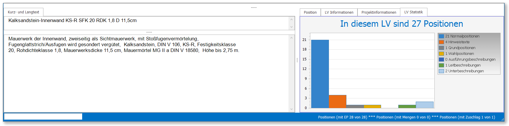 LV-Statistik einer GAEB-Datei