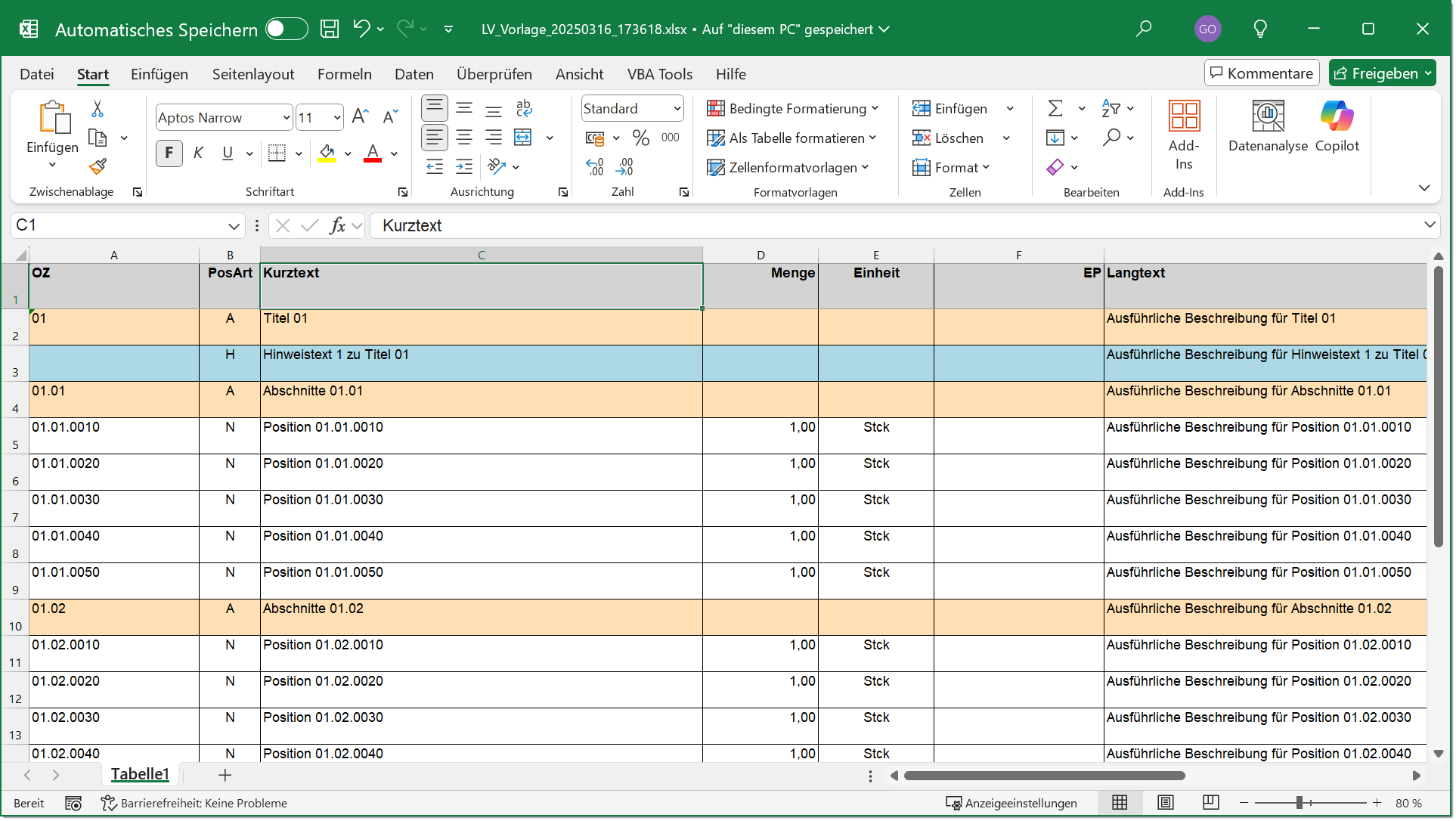 Excel in GAEB konvertieren
